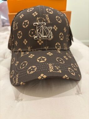 Brown and Tan Logo Monogram Baseball Cap